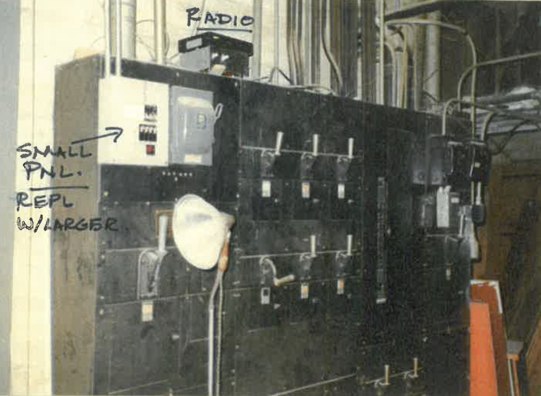 JFK replacing the electrical system at Grunow Memorial Medical Center, 1993