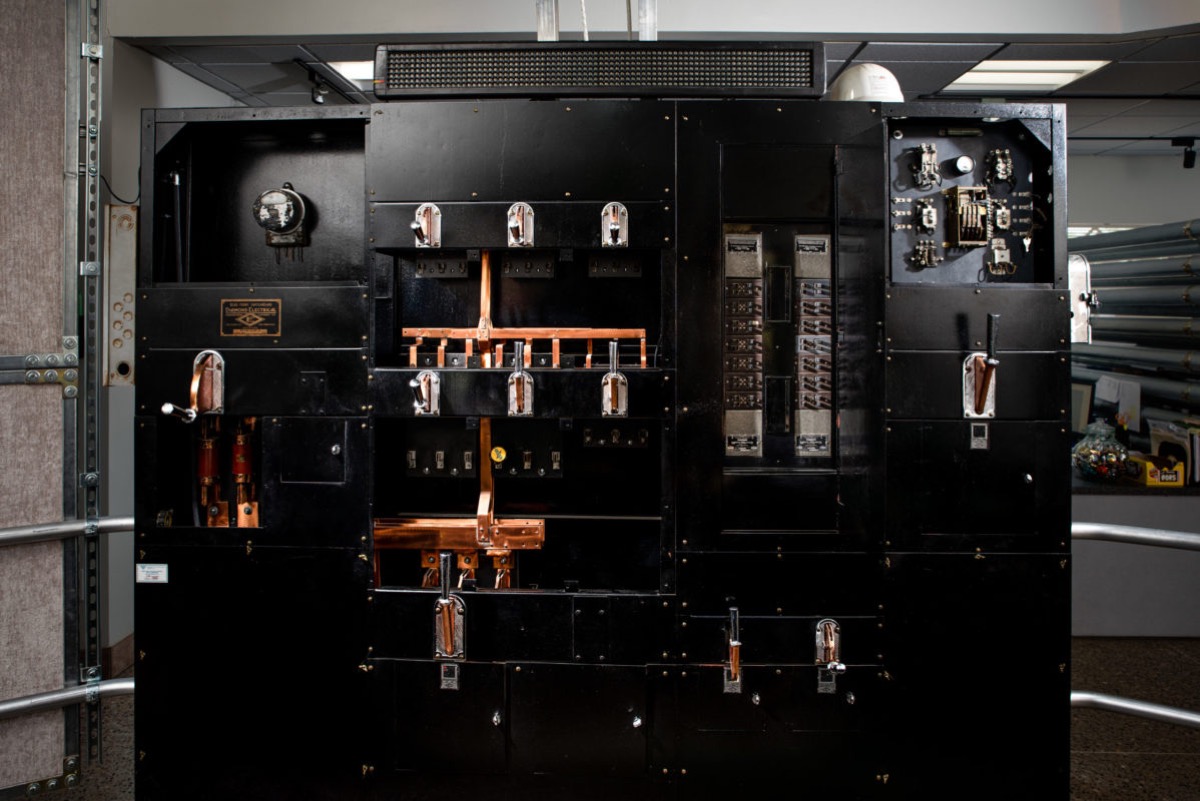 The refurbished 1930s service section standing in the JFK lobby